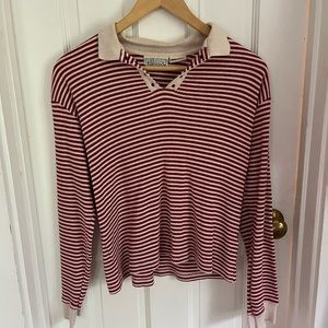 Striped Coastal Collard Blouse